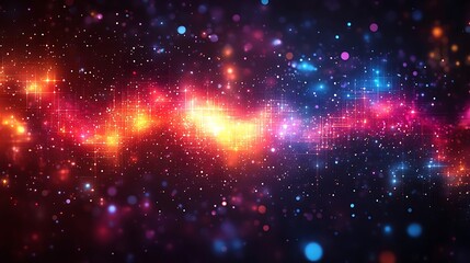 Wall Mural - Vibrant cosmic nebulae display an ethereal glow.