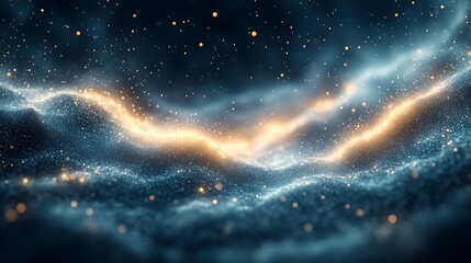 Wall Mural - Cosmic dust clouds illuminating with ethereal light.