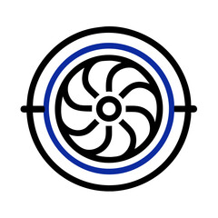 Aufkleber - Circular Cooling Fan Icon Representing Internal Cooling System and Temperature Regulation