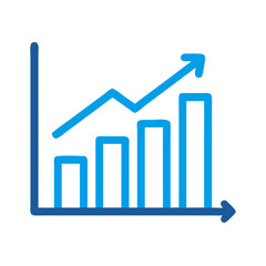 Poster - Chart with Growth Bar Icon Representing Business Growth and Financial Performance