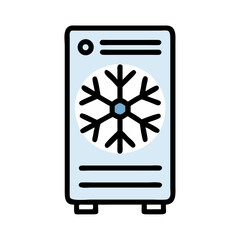 Aufkleber - Computer Case with Snowflake Icon Representing Cooling and Thermal Management
