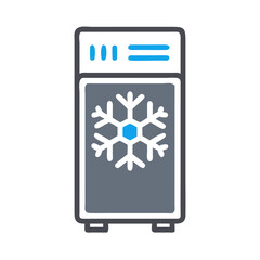 Aufkleber - Computer Case with Snowflake Icon Representing Cooling and Thermal Management