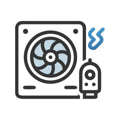 Poster - Cooling Fan with Gauge Icon Representing Thermal Management and Temperature Control
