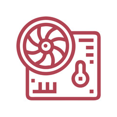 Poster - Cooling Fan with Gauge Icon Representing Thermal Management and Temperature Control