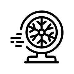 Poster - Cooling Fan with Snowflake Icon Representing Cold Air Flow and Temperature Control
