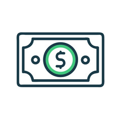 Poster - Dollar Bills Icon Representing Payment or Pricing and Financial Transactions