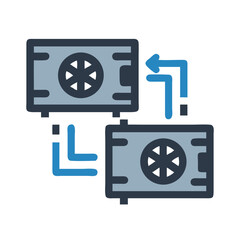 Poster - Dual Graphics Cards Icon Representing SLI GPU Setup and High-Performance Gaming