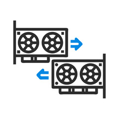 Poster - Dual Graphics Cards Icon Representing SLI GPU Setup and High-Performance Gaming