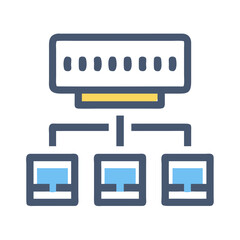 Poster - Ethernet Ports Icon Representing Network Connectivity and Internet Access