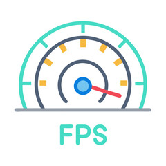 Poster - FPS Gauge Icon Representing Frame Rate Performance and Gaming Graphics Quality