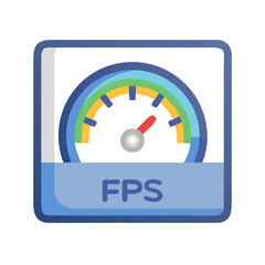 Poster - FPS Gauge Icon Representing Frame Rate Performance and Gaming Graphics Quality