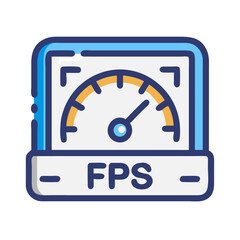 Poster - FPS Gauge Icon Representing Frame Rate Performance and Gaming Graphics Quality