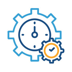 Poster - Gear with Stopwatch Icon Representing Time Management and Process Optimization