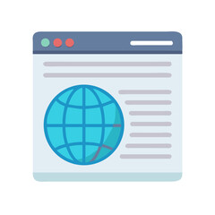 Poster - Global Web Page Icon Representing Online Shopping and Worldwide E-Commerce Access