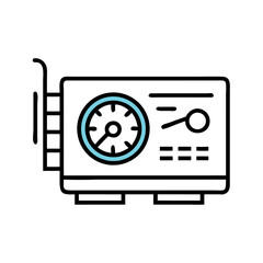 Poster - GPU with Gauge Icon Representing Graphics Performance and Real-Time Visual Processing