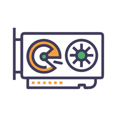 Poster - GPU with Gauge Icon Representing Graphics Performance and Real-Time Visual Processing