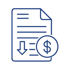 Poster - Invoice Document with Download Icon Representing Digital Billing and Online Payment Receipt