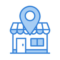 Aufkleber - Location Pin on Building Icon Representing Local Business or Nearby Service Establishment