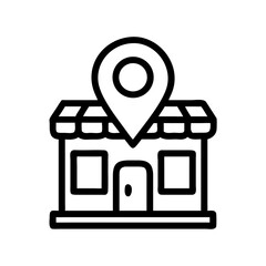 Aufkleber - Location Pin on Building Icon Representing Local Business or Nearby Service Establishment