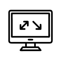 Fototapete - Monitor with Arrows Icon Representing Display Adjustment and Screen Orientation Control