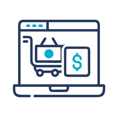 Poster - Online Checkout Icon Representing E-Commerce Payment Process and Digital Transaction