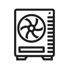 Aufkleber - PC Case with Fan Icon Representing Cooling System and Thermal Management Hardware