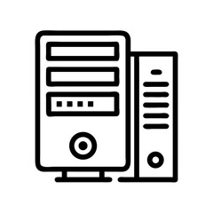 Aufkleber - PC Tower with Components Icon Representing Computer Hardware and System Architecture