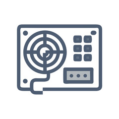 Poster - Power Supply Unit Icon Representing PC Power Source and Electrical Hardware Component