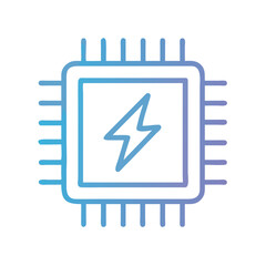 Poster - Processor with Lightning Icon Representing Power Performance and High-Speed CPU Capability