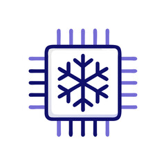 Aufkleber - Processor with Snowflake Icon Representing Chip Cooling and Thermal Management