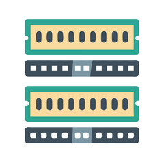Leinwandbilder - RAM Modules Icon Representing Memory Storage and Computer Performance Hardware
