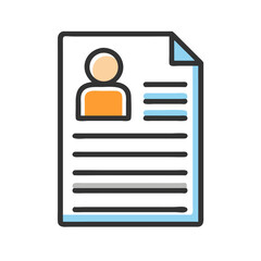 Poster - Resume Page Icon Representing Professional CV and Career Profile Document