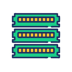 Leinwandbilder - RGB RAM Sticks Icon Representing Illuminated Memory Modules for High-Performance PCs