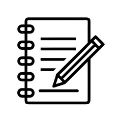 Leinwandbilder - Spiral Notebook with Pencil Icon Representing Note Taking and Writing Tool