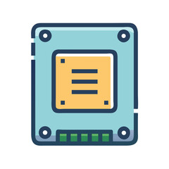 Leinwandbilder - SSD Drive Icon Representing Solid-State Storage Device for High-Speed Data Access
