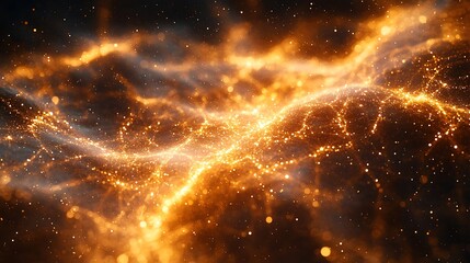 Wall Mural - Fiery cosmic nebulae display intricate patterns of energy.