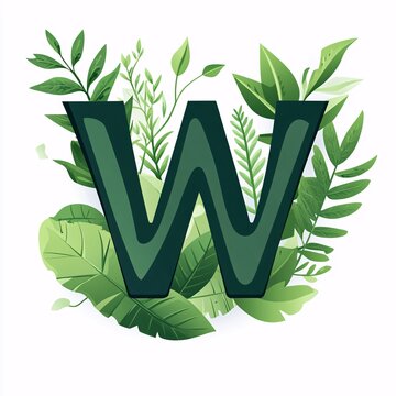 Leaves font English capital letters alphabet with tropical green decorative foliage isometric vector illustration. Type lettering eco greenery exotic leaf colorful bio design learning reading writing