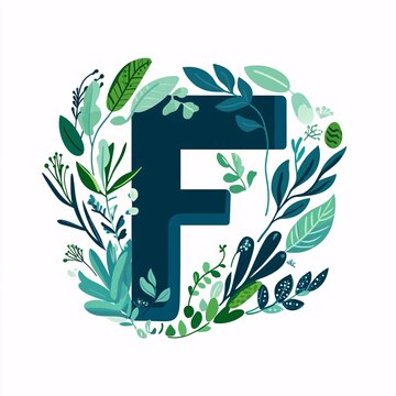 Leaves font English capital letters alphabet with tropical green decorative foliage isometric vector illustration. Type lettering eco greenery exotic leaf colorful bio design learning reading writing
