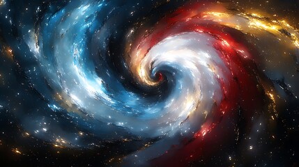Wall Mural - A swirling galaxy of contrasting colors.
