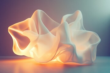 Poster - Unique light fixture with artistic design illuminating softly in a modern interior space