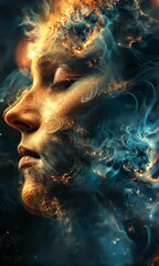 Poster - Exploring the cosmic essence of humanity through vibrant visual art and digital creativity