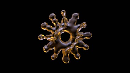 Poster - Glowing Shape Animation Against Black Background