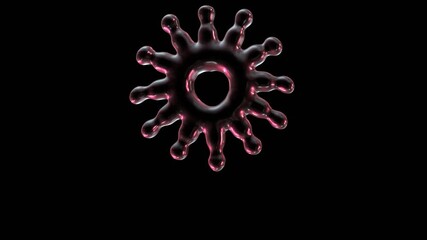 Poster - Pink Geometric Shape Rotation Animation Against Black Background