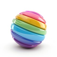 Poster - Multicolored, layered sphere in a rainbow design.