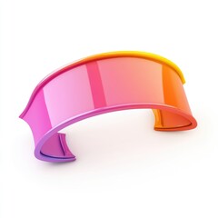 Poster - vibrant, curved ribbon graphic with gradient colors.