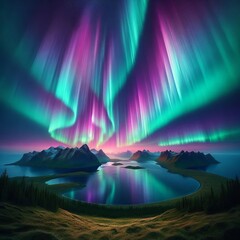 aurora borealis and violet light