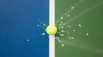 Poster - Tennis balls bouncing on a tennis court.