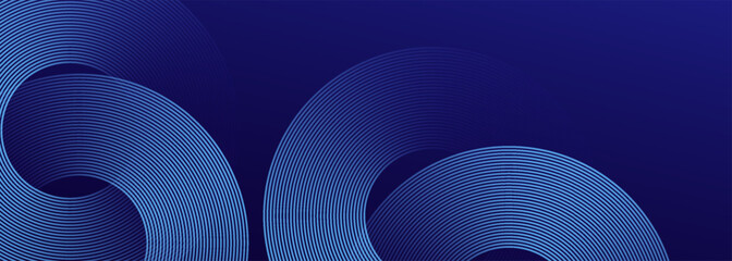 Wall Mural - abstract blue glowing geometric lines modern shiny blue circle lines pattern. suit for cover, banner