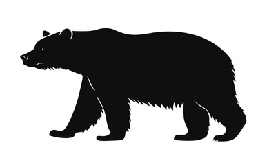 Poster - Minimalist Black Bear Silhouette Vector Illustration for Wildlife Design Projects