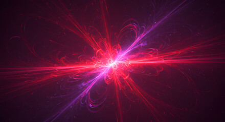 Aufkleber - Vibrant Fractal Burst Radiating Energy Abstract Background for Tech Designs and Futuristic Visuals
